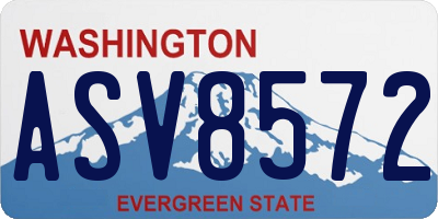 WA license plate ASV8572