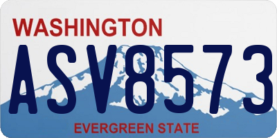 WA license plate ASV8573