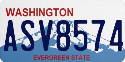 WA license plate ASV8574