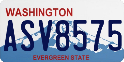 WA license plate ASV8575
