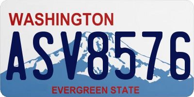 WA license plate ASV8576