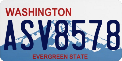 WA license plate ASV8578