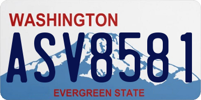 WA license plate ASV8581