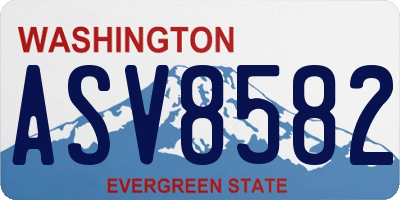 WA license plate ASV8582