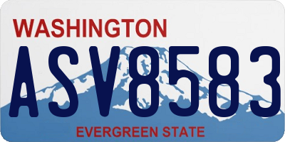 WA license plate ASV8583