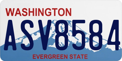 WA license plate ASV8584
