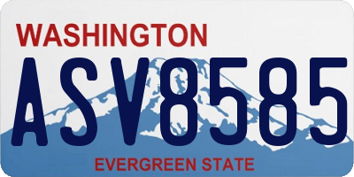WA license plate ASV8585