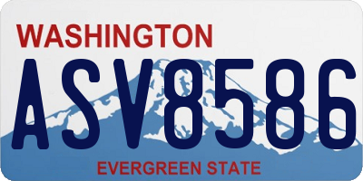 WA license plate ASV8586