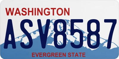 WA license plate ASV8587