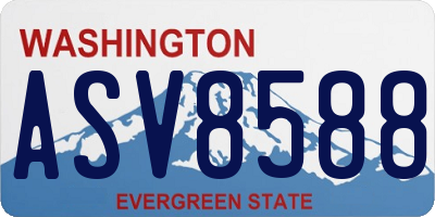WA license plate ASV8588
