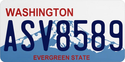 WA license plate ASV8589
