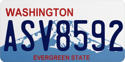 WA license plate ASV8592