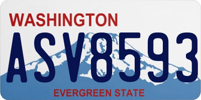 WA license plate ASV8593
