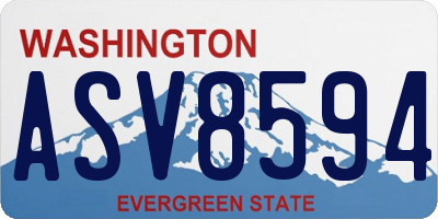 WA license plate ASV8594