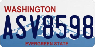 WA license plate ASV8598
