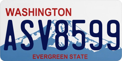 WA license plate ASV8599