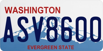WA license plate ASV8600