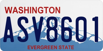 WA license plate ASV8601