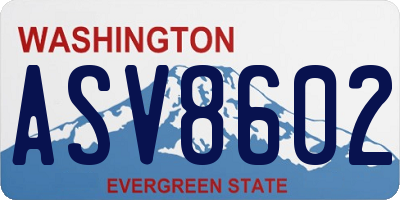 WA license plate ASV8602