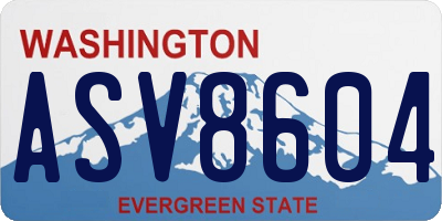 WA license plate ASV8604