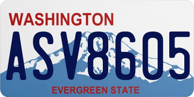 WA license plate ASV8605