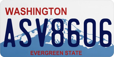 WA license plate ASV8606