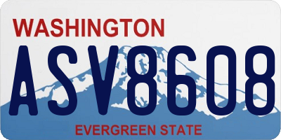 WA license plate ASV8608