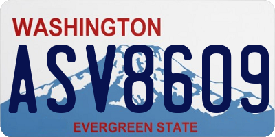 WA license plate ASV8609