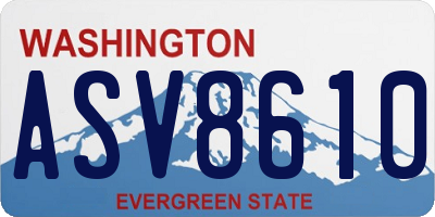 WA license plate ASV8610