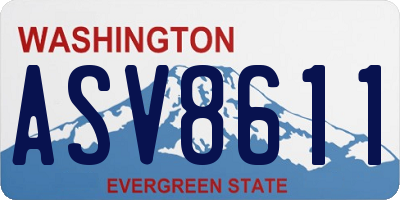 WA license plate ASV8611