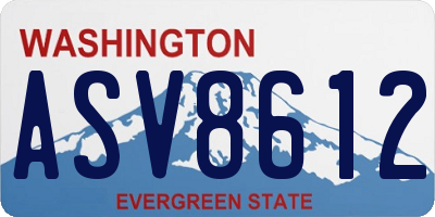 WA license plate ASV8612