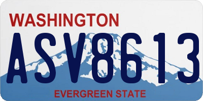 WA license plate ASV8613