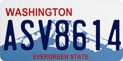 WA license plate ASV8614