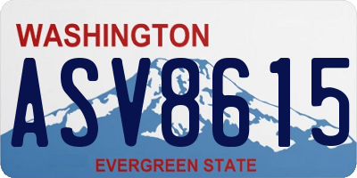 WA license plate ASV8615