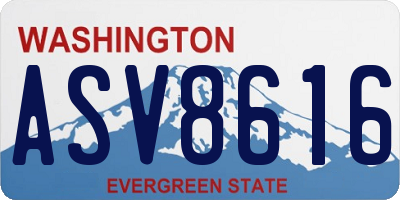 WA license plate ASV8616