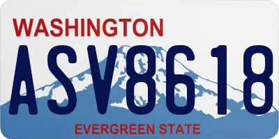 WA license plate ASV8618