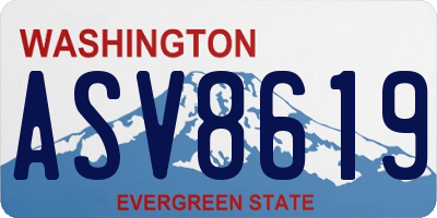 WA license plate ASV8619