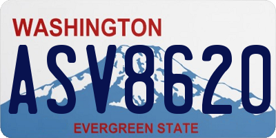 WA license plate ASV8620
