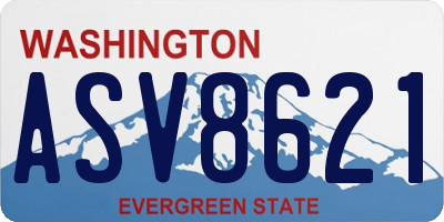 WA license plate ASV8621