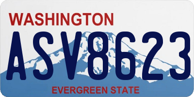 WA license plate ASV8623