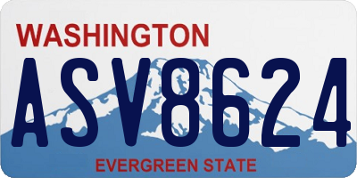 WA license plate ASV8624