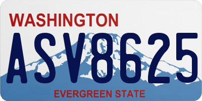 WA license plate ASV8625