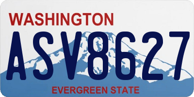 WA license plate ASV8627