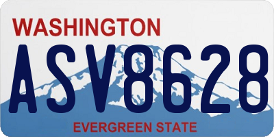 WA license plate ASV8628