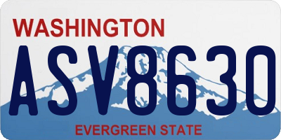 WA license plate ASV8630