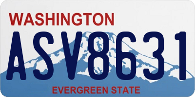 WA license plate ASV8631