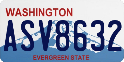 WA license plate ASV8632