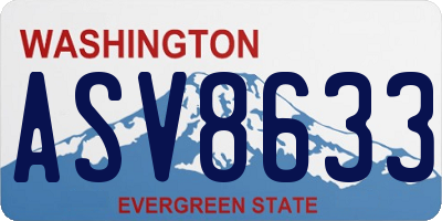 WA license plate ASV8633