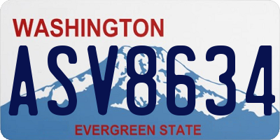 WA license plate ASV8634