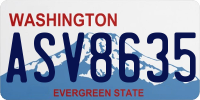 WA license plate ASV8635